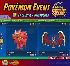 Shiny Solgaleo Lunala Eclipse Event 2 Pack Pokemon Scarlet and Violet