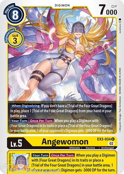 EX3-034 Angewomon Uncommon Mint Digimon Card