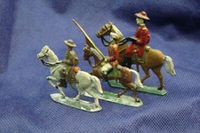 Vintage Hand Painted Miniature Civil War Mounted Soldiers Lead Cast