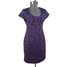 Boden Stretch Sheath Dress Size 6P US Purple Floral 10P UK