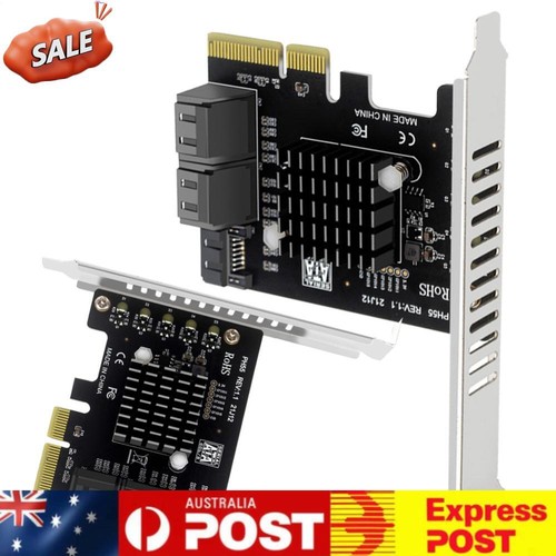 PCIe X4 To SATA3.0 Expansion Adapter Card Jmb585 Chip for Desktop PC Hot