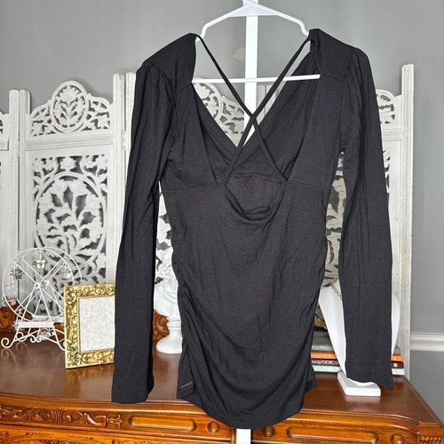 Diesel Black Long Sleeve Strappy Tunic Top Size XS - Picture 4 of 5