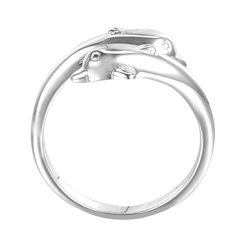 Men/Women Jewelry 925 Sterling Silver Plated Dolphin Fashion Opening Ring Gift - Picture 2 of 2