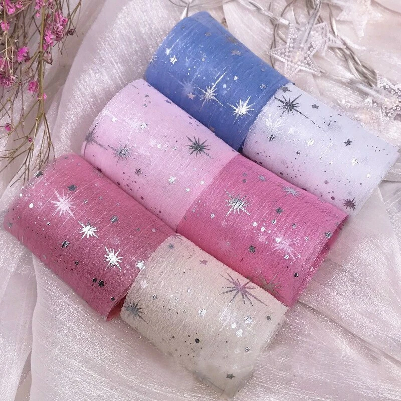 Printed organza ribbon deals