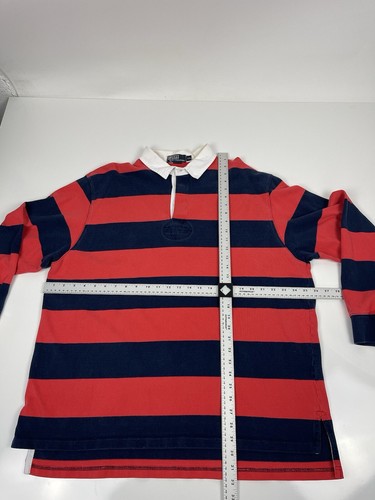 Vtg 90s Polo Ralph Lauren Striped Rugby Longsleeve Shirt XXL USA Red Blue - Picture 11 of 11