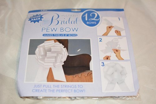 12 WHITE 8" LARGE WEDDING PULL BOW PEW BRIDAL GIFT CAKE