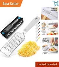 Stainless Steel Cheese Grater Handheld Flat Zester for Spices Cocoa Vegetables