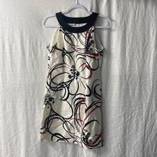  ANN TAYLOR white black red floral sleeveless shift dress 6P
