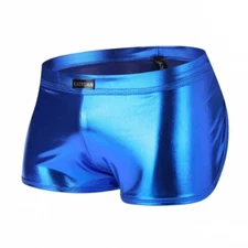 ZONBAILON Men's Underwear Bronzing Imitation Leather Stage Performance Boxer