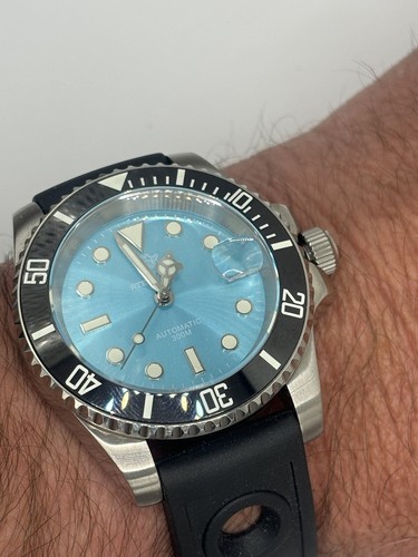 Steeldive 300m Men's Dive Watch SD1953 Baby Blue Dial Ships From USA - Picture 2 of 7