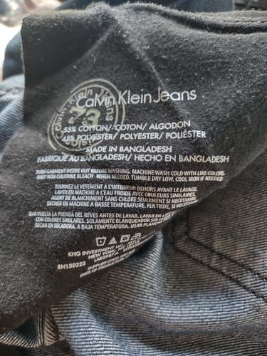 Calvin Klein Girls (Kids) Slim Straight Leg Cotton Blend Blue Jeans Size 5 - Picture 9 of 9