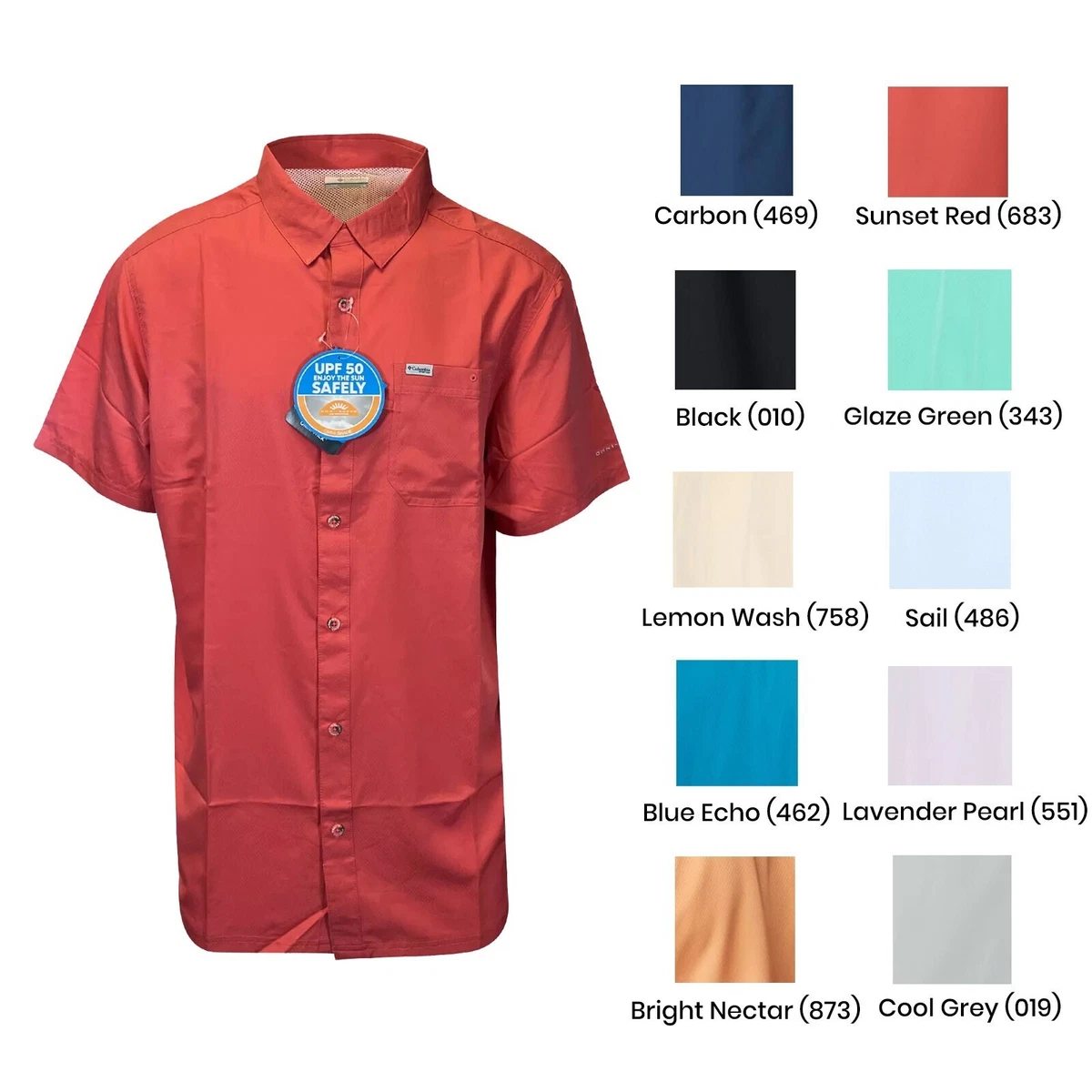 Chemise De Pêche Homme Columbia PFG Omni-Shade, Manches Longues, Couleur Rouille, Taille XL/TG