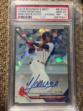 2016 Bowman's Best YOAN MONCADA B16YM Best 16 Auto ATOMIC REFR X/25 PSA 10 GM MT