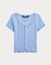 Ralph Lauren Childrenswear Girl'sPointelle-Knit Cotton Cardigan Size:2/2T 49.50
