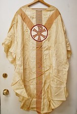Vintage Cream Vestment, Chasuble -  770 - Church Priest - Made in Switzerland