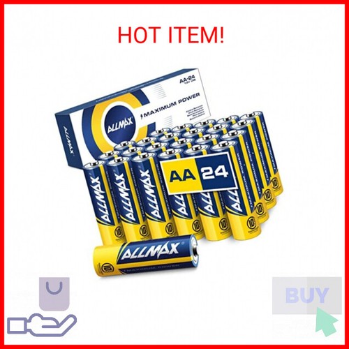 Allmax AA Maximum Power Alkaline Double A Batteries (24 Count) – Ultra Long-Last