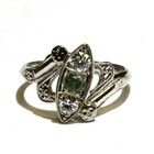 14k white gold .30ct SI1-2 H diamond Natural aquamarine gemstone ring 3g 6.25 — photo 1