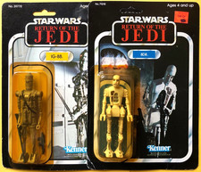 Vintage 1983 Star Wars - IG-88  &  8D8  torture droid  (both 77 back cards)..!!