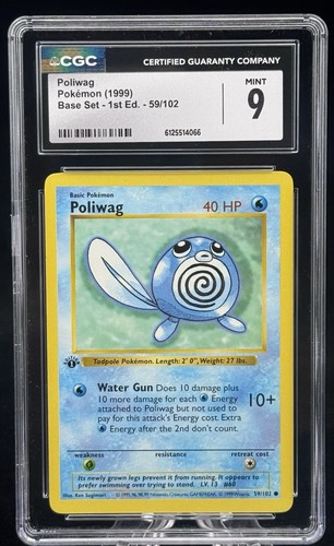 Poliwag (1st Edition) graded CGC 9 for sale on eBay