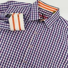 Robert Graham X Mens Size Medium Tailored Fit Long Sleeve Button Shirt Flip Cuff