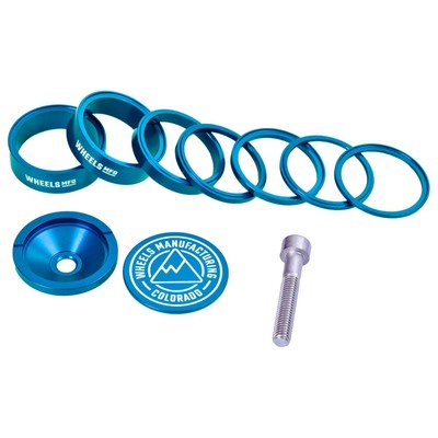 Wheels Mfg StackRight Pro Headset Spacer Kit, 1-1/8'' Teal