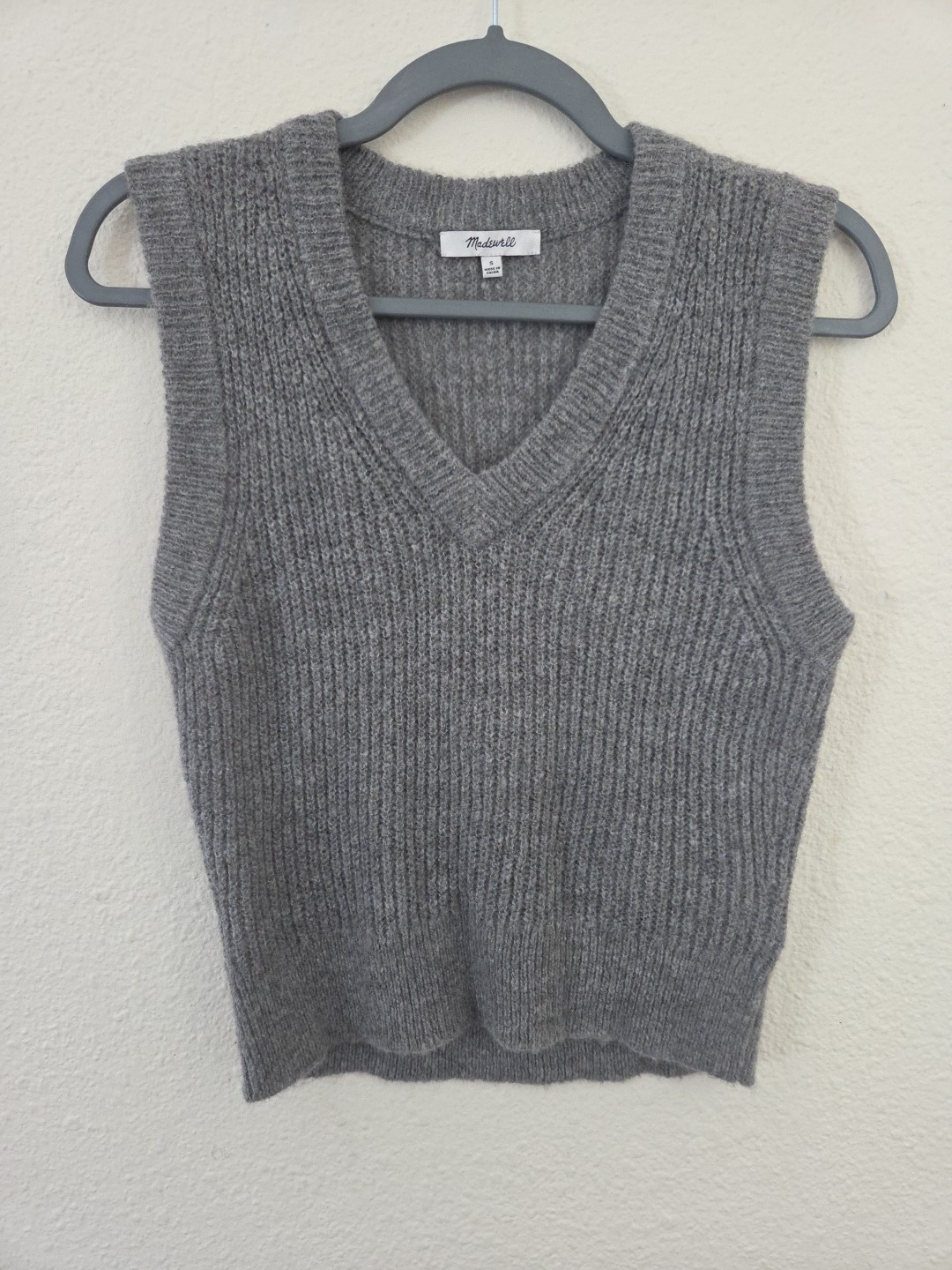Womens Madewell Grey Alpaca Blend Tank Sweater Vest Sz S