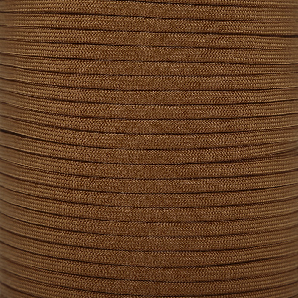 (Brown)550 Reflective Paracord Parachute Cord Lanyard 9 Strand Core 100m CU