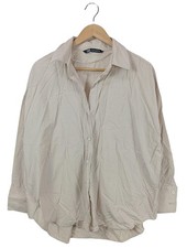 ZARA Hemd-Bluse Damen Bluse Gr. DE 40 wollweiß Casual-Look