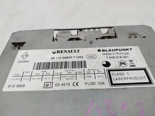 281156980R Sistema Audio/Radio Cd para RENAULT LAGUNA III GRANDTOUR 2009 8952669 - Imagen 4 de 10