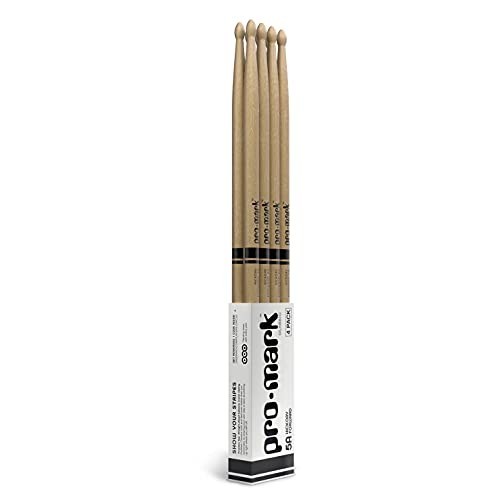 Promark Classic Forward 5A Hickory Drumsticks 16in Oval Wood Tip 4 Pairs