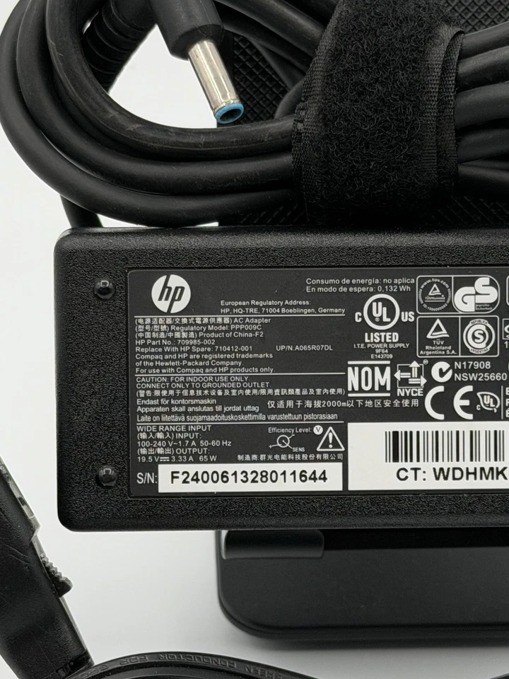 LOTE DE 10 Cargador Original HP 19.5V - 3.33A 65W PUNTA AZUL ProBook Envy Pavilion Foto 2 de 2