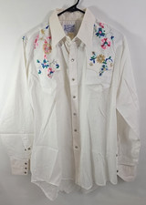 Rockmount Ranch Wear Western Shirt Mens Medium Pearl Snap Long Sleeve