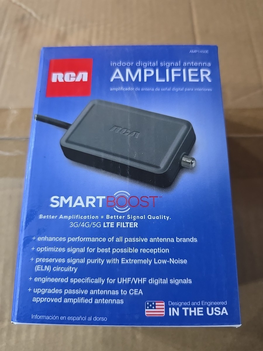 NEW RCA Indoor Digital Signal Antenna AMPLIFIER AMP1450E Smart Boost