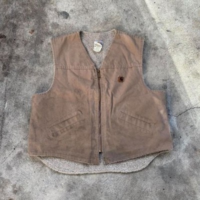 Vintage Carhartt Canvas Work vest MADE IN USA LABEL,,, RARE | eBay