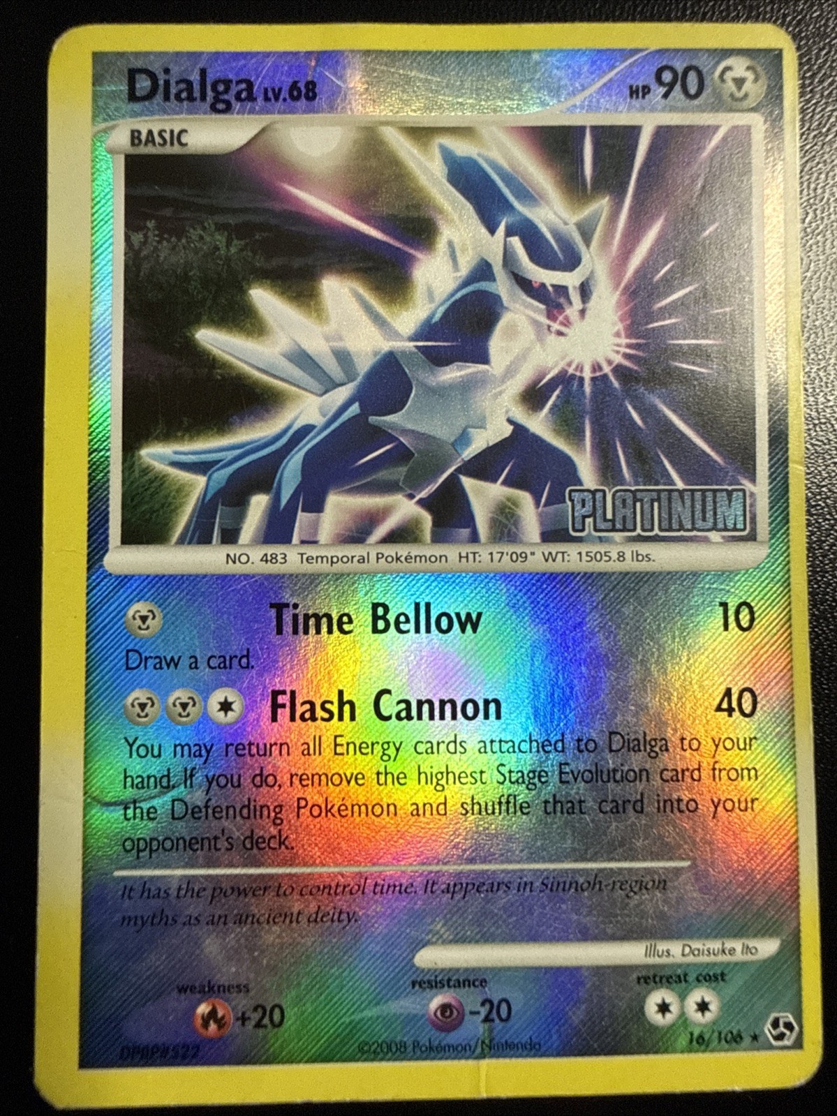 Dialga 16/106 Reverse Holo Great Encounters Pokemon Card