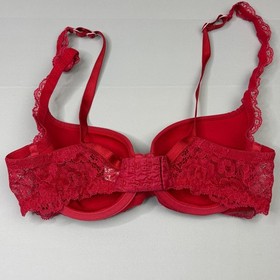 La Perla Bra 32D SZ 1 Red Lightly Lined Cup Underwire Lace Adjustable Strap