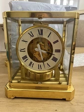 Jaeger LeCoultre Classic Atmos Mantel Clock 528-8 Roman 2-Tone Hands