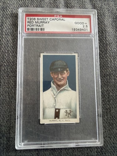 T206 SWEET CAPORAL # 350-460/30 Red Murray PSA 2 GOOD # 69268371 NEW YORK GIANTS