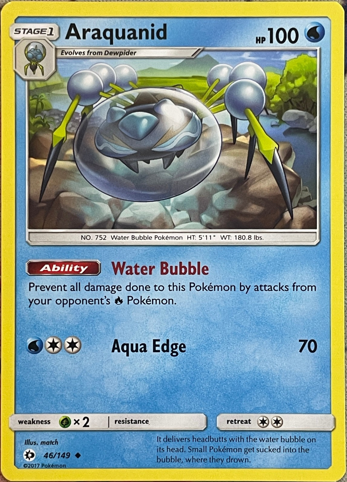 Araquanid - 46/149 - Sun & Moon Base Pokemon 2017