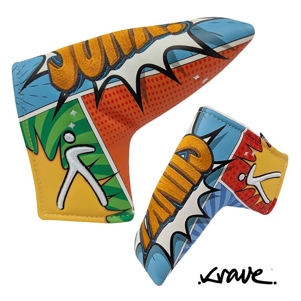 Krave Comic Book Blade Putter Headcover - Novelty Plush Lined Golf Club Cover