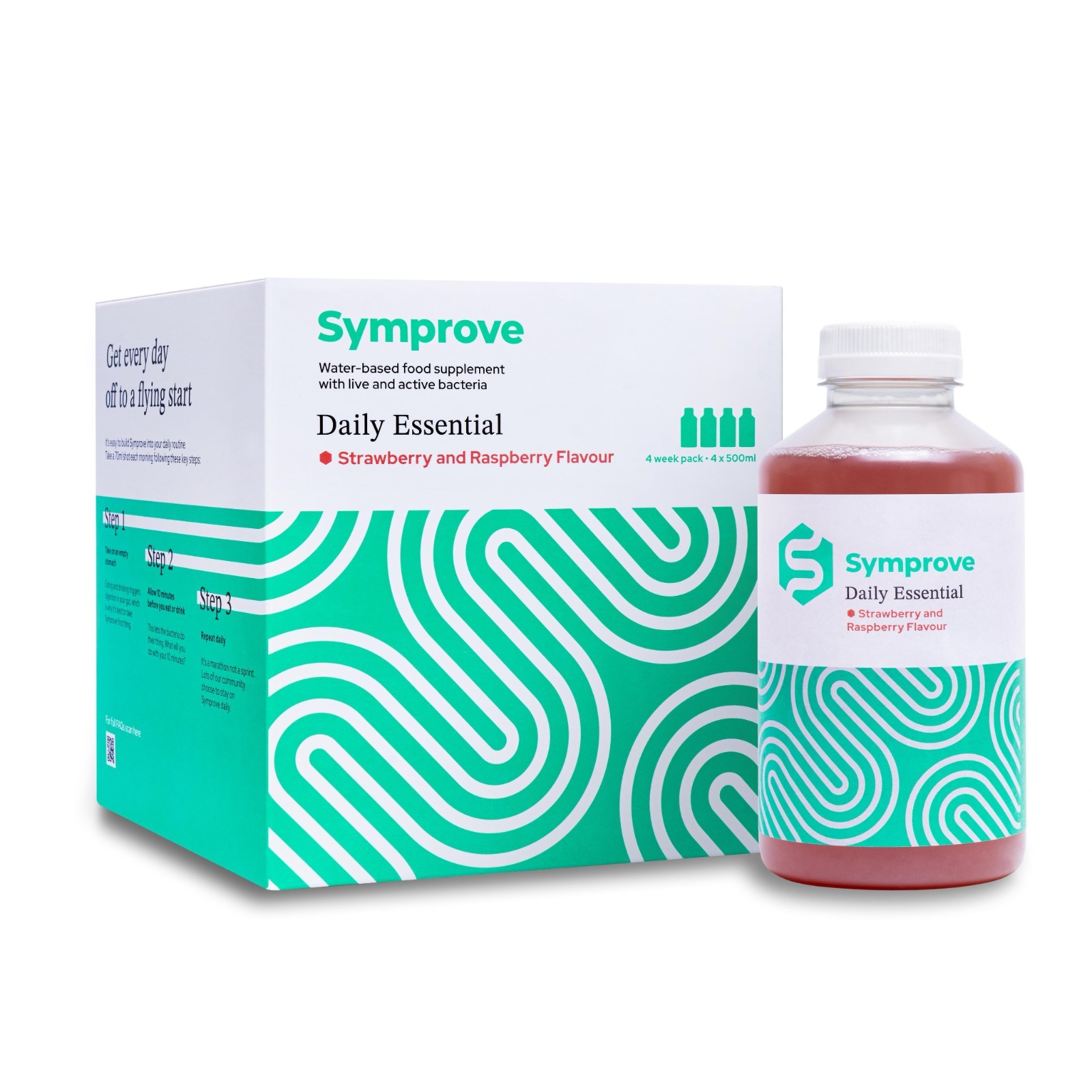 Symprove Strawberry & Raspberry 4x 500ml - 2L - **BBE 31-07-26**