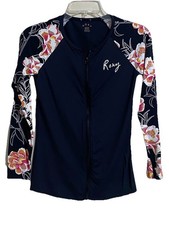 Roxy Swim Long Sleeve Rashguard Fitted Zip Front Multicolor Women's Size M
