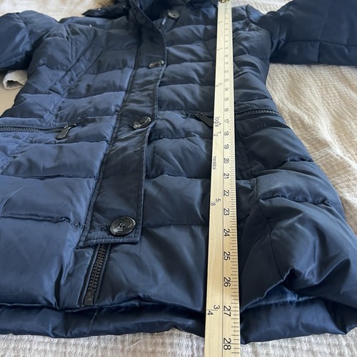 Vince Camuto Puffer Coat Women Sz XS Blue Duck Down Faux Fur Collar Hooded EUC - Picture 15 of 18