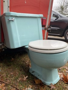 Vintage KOHLER Seafoam Green Wellworth Toilet Manufactured June 1956