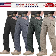 US Men Tactical Cargo Pants Outdoor Combat Trousers - Straight-Fit Work Soldier