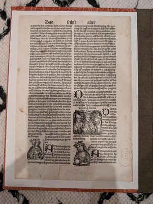 1496 Nuremberg Chronicle Leaf   Rare Pirated Edition   Medieval Kings & Popes