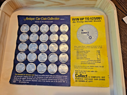 1969 Franklin Mint Sunoco Complete Antique Car Coin Collection Series 1 - Lot 2