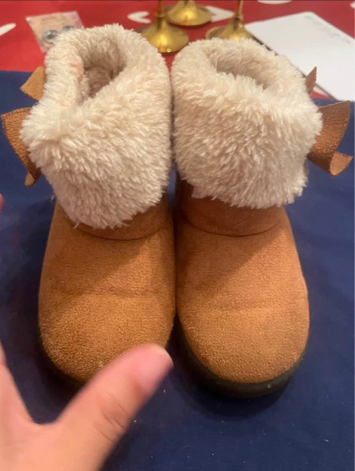 Acogedores botines de moda para bebé niña niño forro de piel cálidos cómodos nieve invierno botas Foto 4 de 4