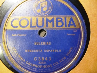 1920 FLAMENCO ORQESTA ESPANOLA MAZANTINI Jota/ BULERIAS BAILE Columbia C3843
