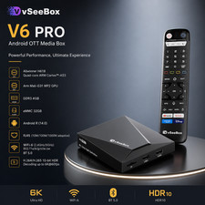 vSeeBox V6 Pro Android 14 TV Box 4GB 32GB 8K HDR WiFi6 Bluetooth5.0 Media Playe